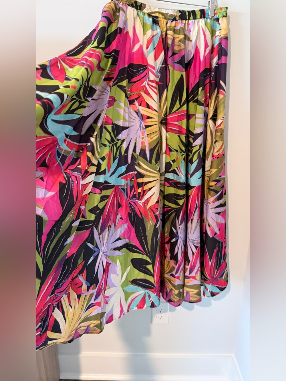 Rachel Tropical Two-Piece Skirt Set in Pink, Green & Black - Picture 5 of 13